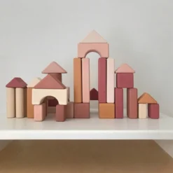 SABO Concept | Castle Building Blocks Pink & Mustard -MILKTOOTH Sales SABO Concept Castle Building Blocks Pink Mustard 3