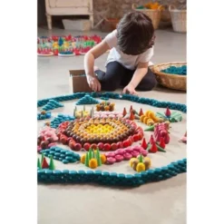 Grapat | Mandala | Blue Coins 36 Pieces 14 Grapat | Mandala | Blue Coins 36 Pieces -MILKTOOTH Sales grapat mandala blue coins wooden toy set 3