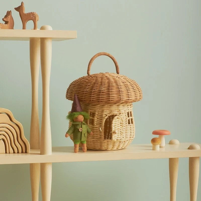 Olli Ella | Rattan Mushroom Basket Natural 5 Olli Ella | Rattan Mushroom Basket Natural - Image 3