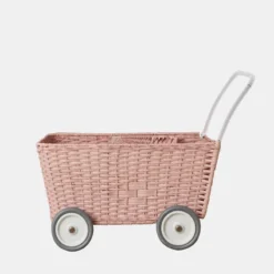 Olli Ella | Strolley | Rose Pink 14 Olli Ella | Strolley | Rose Pink -MILKTOOTH Sales olli ella rose strolley wicker rattan dolls pram toy 6