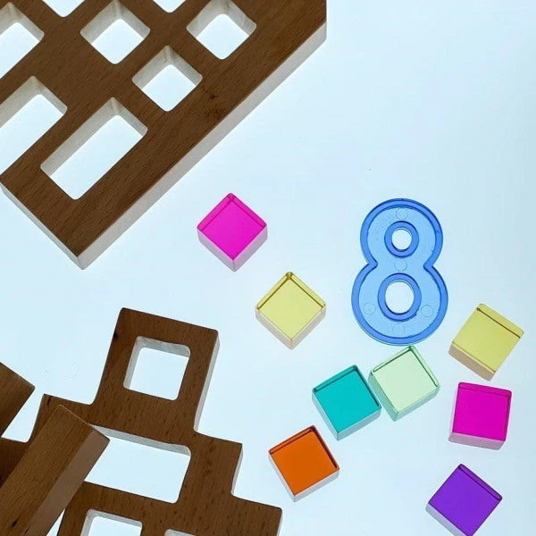Papoose | Lucite Cubes 16 Bright Blocks With Tray 7 Papoose | Lucite Cubes 16 Bright Blocks With Tray - Image 5
