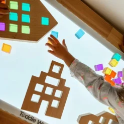 Papoose | Dutch Wood Houses 3 Pieces -MILKTOOTH Sales playdaysinperth for Milk Tooth Papoose Dutch Wood Houses Bright Lucite Cubes 4