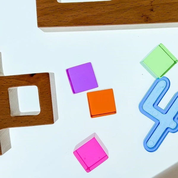 Papoose | Lucite Cubes 16 Bright Blocks With Tray 5 Papoose | Lucite Cubes 16 Bright Blocks With Tray - Image 3